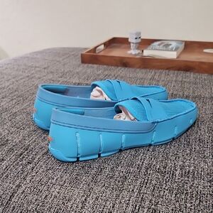SWIMS Mens Breeze‎ Penny Loafers Aqua Blue Mesh Water Shoes SZ 13